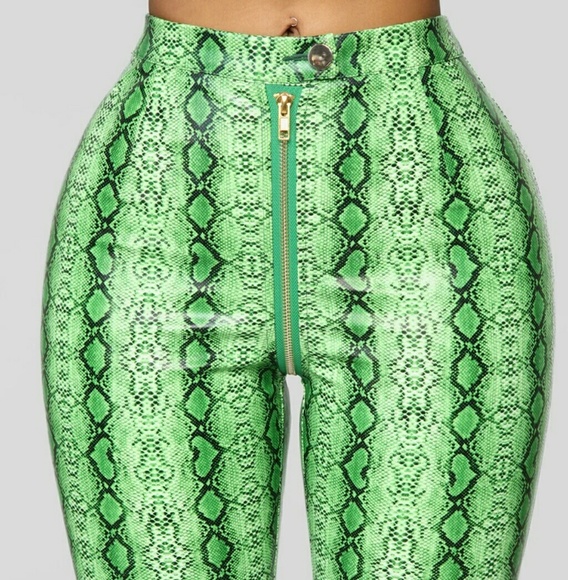 NWT Set Green Black Snake Print Zipper Size XL - Picture 4 of 7